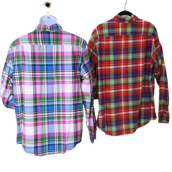 Lot of 2 Tops American Eagle Plaid Vintage Fit XL Button-Down LSL Pockets Cotton - Picture 10 of 12